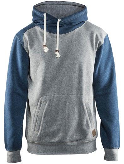 The sweater has a fixed, twisted hood with drawstring and a roomy kangaroo pocket with an inside phone pocket.