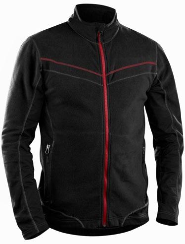 The jacket has elastic edging at sleeve ends and hem, extended back and fleece lined collar.