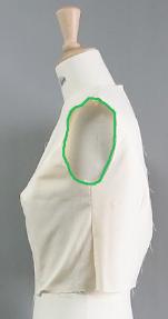 Figure 14. Side view of garments on Stockman dress form Figure 15. Back view of garments on Stockman dress form As shown in Table 10, the shoulder angles of the garments differed on the dress forms.