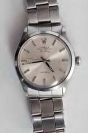 243 244 243 Rolex A gentleman's stainless steel 'Oyster Perpetual Air-King Precision' wristwatch, the circular satin-finish dial with baton markers and central seconds hand, the movement inscribed