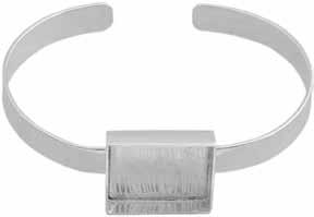 COMPLEX Bracelets Square Bezel Silver Plated Brass 24901001-00