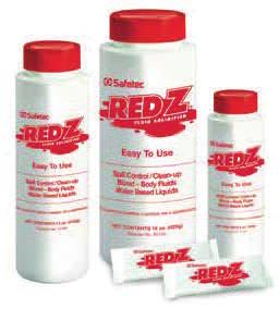 Disposal Red Z Spill Control Solidifier Solidifies blood, body fluids and other water based spills.