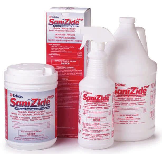 25 34815 1 gallon 4/case $55.00 SaniZide Pro 2-Minute Surface Disinfectant A hospital-grade surface disinfectant that s much faster than Sanizide Plus.