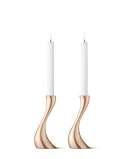 COBRA ROSE GOLD 10010306 CANDLEHOLDER, SMALL, 2 PCS ROSE GOLD PLATED STAINLESS STEEL H: 16 CM