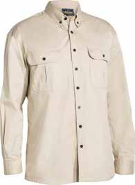pockets with  Contrast coloured buttons Stone (BCEM) 100% Cotton Preshrunk Drill 155gsm ADVENTURE SHIRT BS6145 Large,