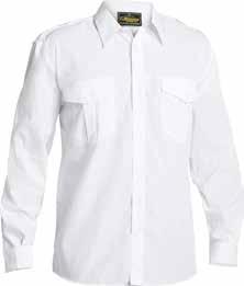 Polyester, 35% Cotton Solid Dyed Poplin 110gsm EPAULETTE SHIRT B76526 Button down shoulder epaulettes Two pleated pockets