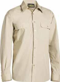 OXFORD SHIRT BS6030 Two button down pleated flap pockets with mitred corners Left chest pocket with pen division Centre back