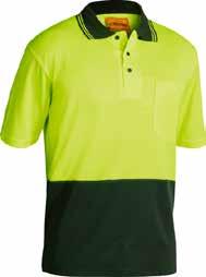 Hydrophylic Knit 195gsm TWO TONE HI VIS POLO SHIRT BK6234 Moisture wicking technology  stitched pen division Rib sleeve