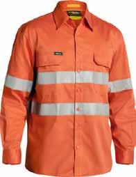56 SAFETYWEAR REGULARWEIGHT 57 HI VIS CLOSED FRONT COTTON DRILL SHIRT BSC6433 Half placket Two cargo chest pockets with