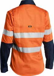 flaps Orange (BVEO) X 3M TAPED TWO TONE HI VIS INDUSTRIAL COOL VENT SHIRT BS6448T 3M 9920 Reflective taped hoop pattern