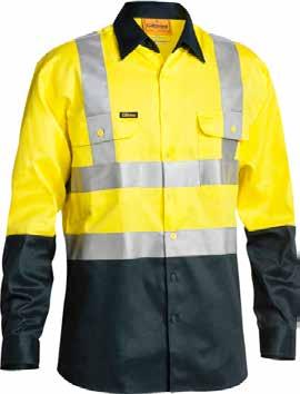 58 SAFETYWEAR REGULARWEIGHT 59 10 X EMBROIDERY PACK 3M TAPED TWO TONE HI VIS DRILL SHIRT BS6267T 3M 8910 Reflective