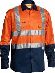 piece contrast coloured structured collar Yellow/Bottle (TT03) S 6XL 3M TAPED TWO TONE HI VIS DRILL SHIRT BT6456 3M 8910
