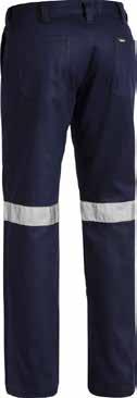 Double layer knee for protection against wear and tear Seven wider and strong belt loops 6 24 Coin pocket in waistband. 3M 8910 Reflective taped hoop pattern above knees.