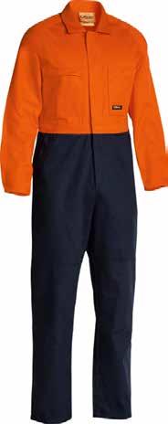 on front left side Two angled side pockets Back patch pockets 6 24 63 Navy Orange 3M TAPED NIGHT COTTON DRILL PANT BP6808T 3M 8910 Reflective biomotion tape around upper and lower leg 14 x 7 Heavy