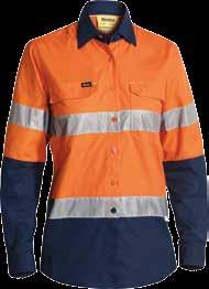 sleeve 40 Orange (BVEO) Modern fit 100% Cotton Ripstop 150gsm 100% Cotton Open Mesh 125gsm WOMENS 3M TAPED HI VIS X AIRFLOW RIPSTOP SHIRT BL6416T 3M 8910P Perforated Reflective taped hoop pattern