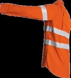 82 PROTECTIVE WEAR - FLAME RESISTANT 83 TENCATE TECASAFE PLUS TAPED HI VIS FR VENTED SHIRT BS8081T Sto-nor 9801 FR Reflective taped hoop pattern around body and sleeve Two way radio loop or gas
