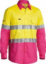 106 PINK 107 PINK VEST BK0345 Vertical touch tape front fastening Back tail drops down to cover lower back Pink (BF41) 100% Polyester 120gsm 3M TAPED TWO TONE HI VIS COOL LIGHTWEIGHT SHIRT BS6896 3M