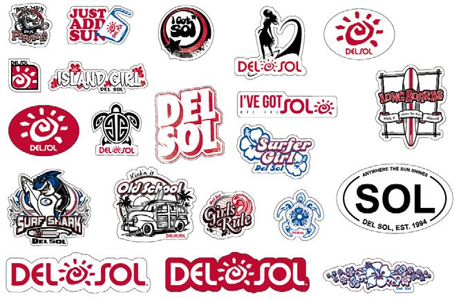 DEL SOL STICKERS STICKERS These new stickers welcome everyone to Del Sol s Color-Change Club!