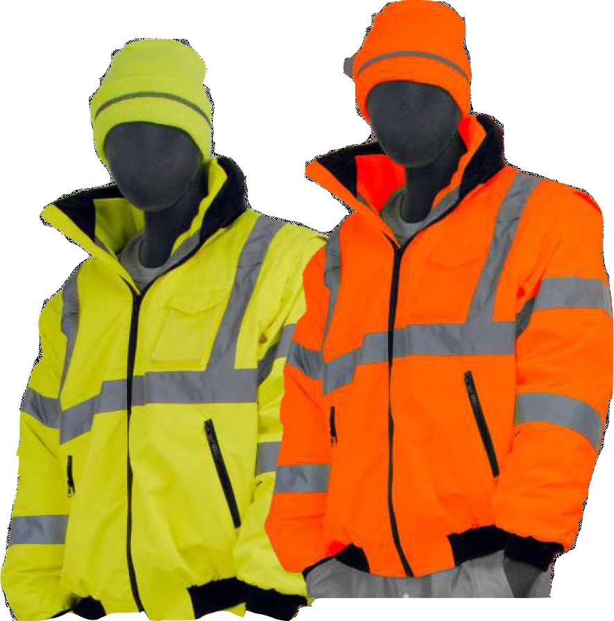 Fleece vest liner ANSI Class 2 Styles: A-8580 - M-6X A-8580B /Black Bottom- M-6X A-8581 - M-6X A-8544B 4-in-1 Hi-Viz Bomber/Vest/Fleece Jacket A 4-in-1 jacket that offers tremendous value.