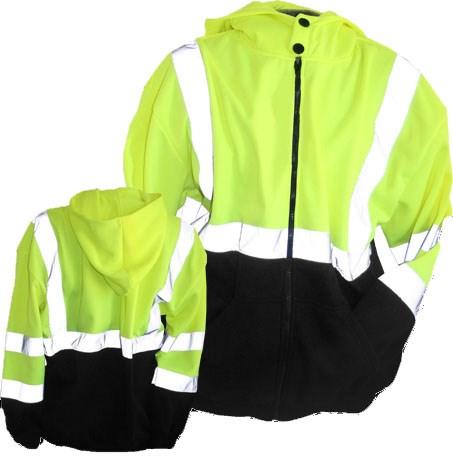 A-8374B with Black Bottom Full Zip Front Hard Hat Friendly Hood Dual Button System at Neck Two