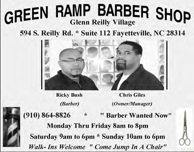 provide total skin comfort and keep you traveling light. Barber Shop 2000 Ramsey Street * Fayetteville, NC 28301 Donald & Matthew (Standing) Sitting In Chair * Sitta (Ms.