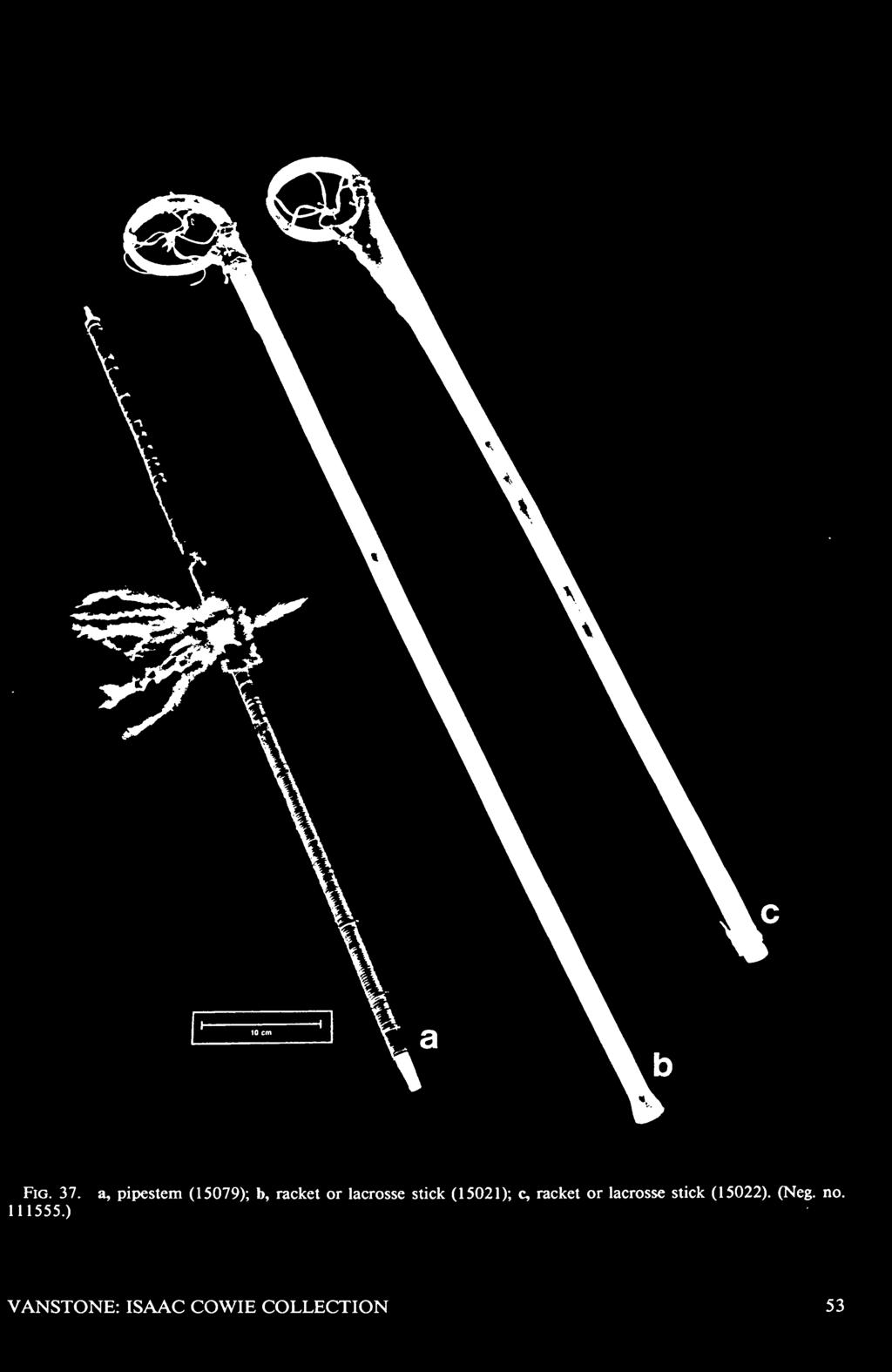 lacrosse stick (15021); c, racket or
