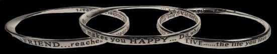 SILVER PLATED SENTIMENT BANGLES
