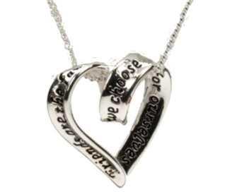 SILVER PLATED COILED HEART MESSAGE PENDANTS 49741
