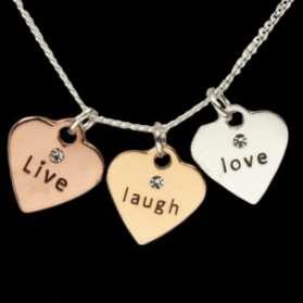 INSPIRATIONAL 3 TONE HEART NECKLACES