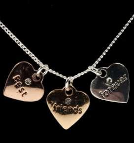 Gold 69796 3 Tone Heart Necklace I