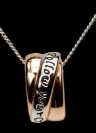 2 TONE MESSAGE PENDANT ROSE GOLD & SILVER PLATED LEAD