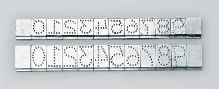 3/4" or 1" digits) # 32400 Product # 32305 5/8" Standard digits (0-9 set plus 2 blanks) (not shown) Product # 32310 5/8" Individual digits