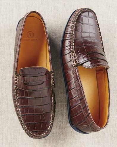 CALDWELLS LEATHER Italian leather loafer with timeless appeal. Handcrafted in Portugal. Tobacco. 8-13.
