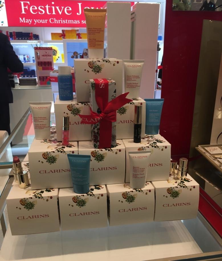 Clarins 1. Various Clarins Skin Care and Make Up products given free depending on spend.