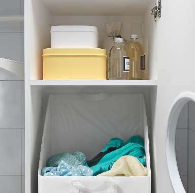 95 Making laundry less of a chore Our smart ideas can help make your laundry routines as smooth as a freshly ironed shirt. Take this tall LILLÅNGEN laundry cabinet, for example.