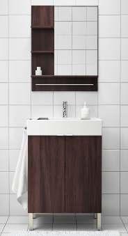 LILLÅNGEN bathroom YDDINGEN/LEJEN bathroom 32 33 Washbasins, cabinets and leg frames Mirrors and wall cabinets High cabinets Space-saving for the whole family Get enough storage for everyone with the