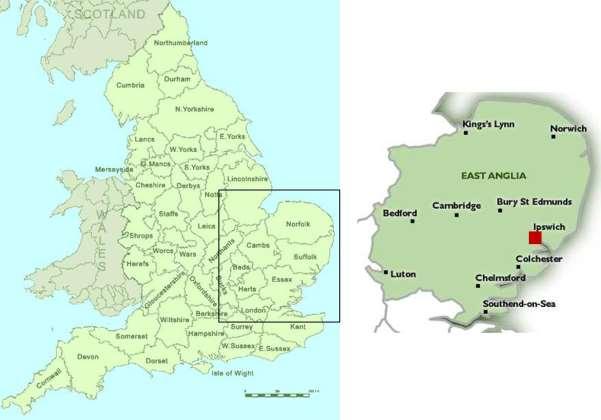 5 Location Ipswich is a large town situated in southeast Suffolk at the mouth of the river Orwell, centred on TM 161425 (figure 1).