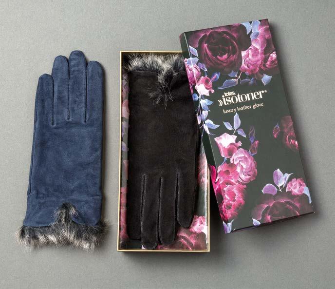 LADIES GLOVES 69171 LUXURY LEATHER & SUEDE GLOVE WITH BOW DETAIL Genuine Suede / Supersoft lining for comfort and warmth Gift Boxed / Size: Small, Medium and Large / Available in plum PLM and black