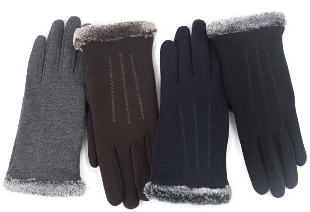 LADIES GLOVES 86183 THERMAL GLOVE WITH FRILL AND CONTRAST STITCHING Thermal fabric for comfort and warmth