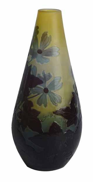 Lot 253 Galle cameo glass vase, overlaid and acid-etched with
