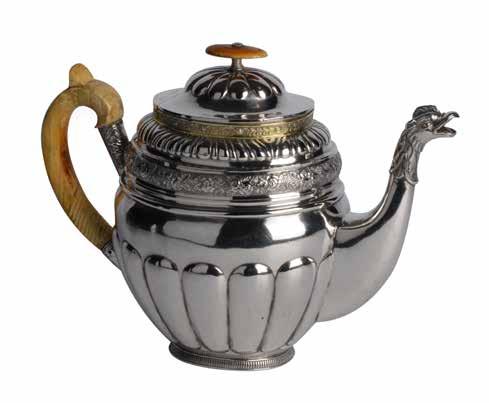 Lot 254 Russian silver teapot with bird head