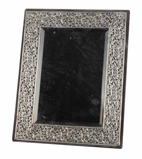 Lot 261 English hallmarked silver mirror with