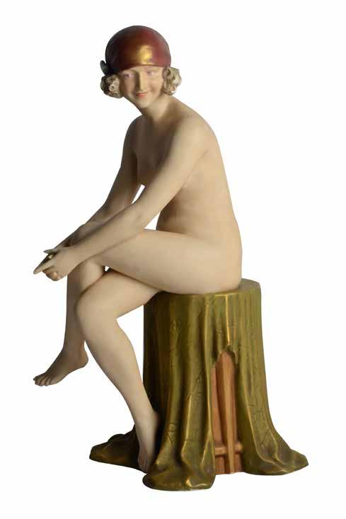 Lot 266 Art Deco Royal Dux figure of a bather