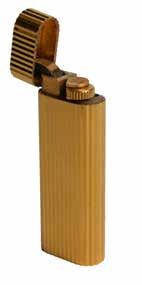 Cartier gold plated lighter with reeded