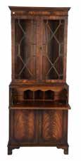 secretaire bookcase with astragal glazed
