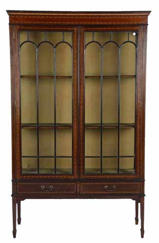 Lot 803 Edwardian inlaid mahogany display cabinet with