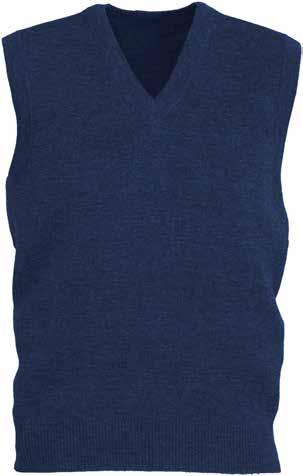 V-Neck Vest Wool Blend DT818 Black