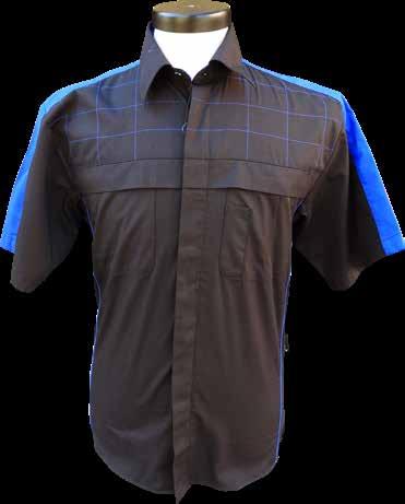 Blue Stitching on chest only Underarm Air Venting Fabric Chest Flap Blue Piping Pen Pocket Back Yoke Air