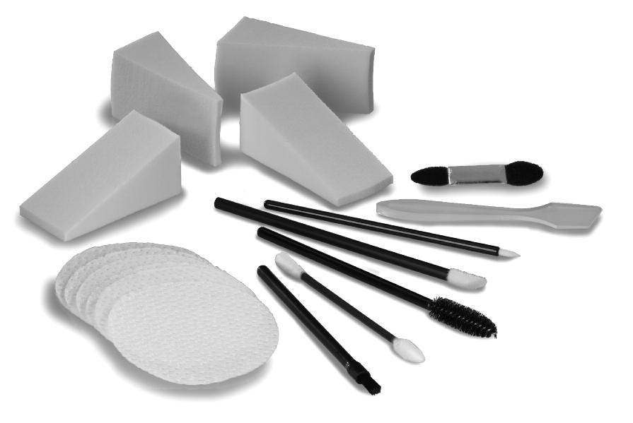 : 55407 KC skin care kit kit contains: 50 pieces plain cotton rounds #99003 1 piece non-woven disposable head band #99053 12 pieces round 2" buff