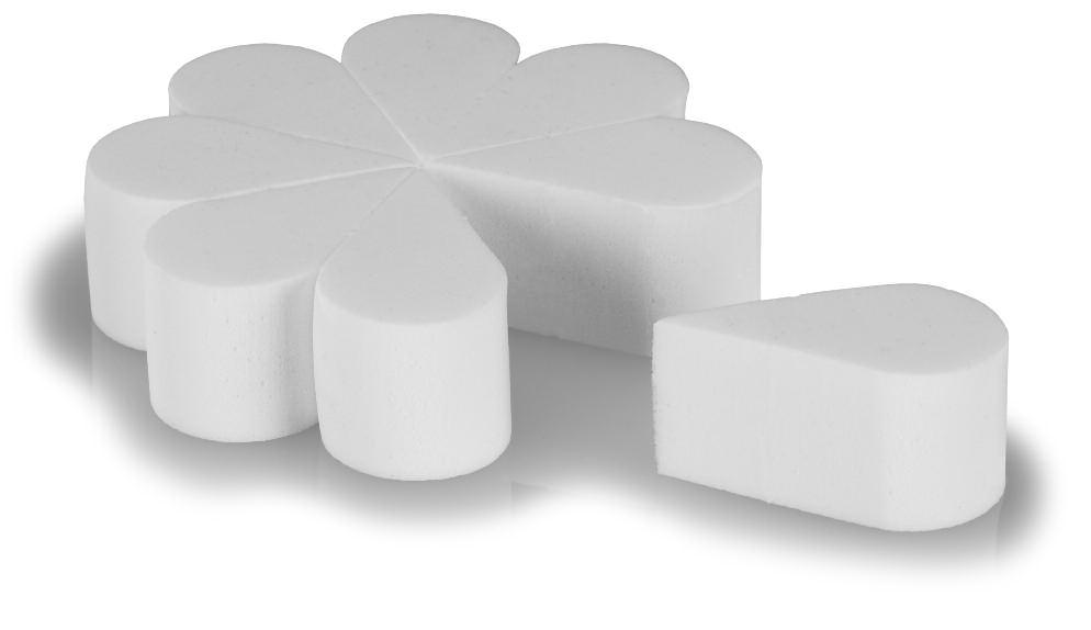 pieces minimum/sold in multiples of 50 pieces only : 10800 8 piece latex free wedge block, white